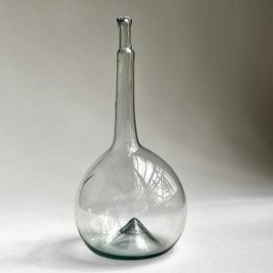 Pharmacy Bottle (?) In Fern Glass 18th Century Blown Glass 18th Century