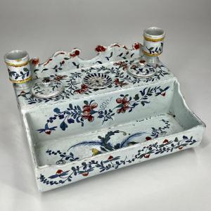 Sinceny Earthenware Writing Desk 18th Century Northern Earthenware Inkwell 18th Century