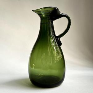Pitcher In Green Tinted Blown Glass Late 18th - Early 19th 18th 19th