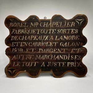 18th Century Painted Wood Hatter's Sign - Tobacco Fleurs De Lys 18th Century