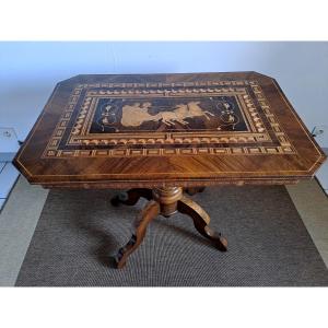 Arte Di Tarsia Rolo Inlaid Walnut Table
