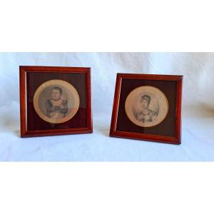 Emperor Napoleon And Empress Marie Louise Medallion Frames