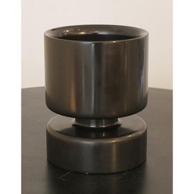 Italian Black Marble Vase By Angelo Mangiarotti