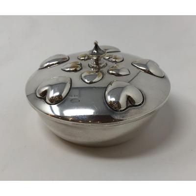 Small Christian Dior Box, Silver Metal