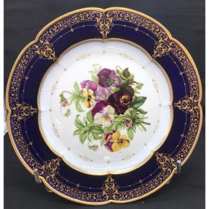 Sèvres Porcelain Plate, 1846, Large-flowered Pansy