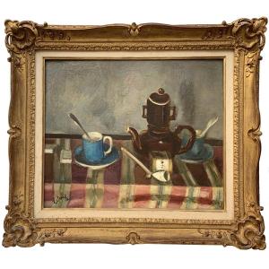 Louis Latapie (1891-1972) - Still Life With Pipe - Oil On Canvas