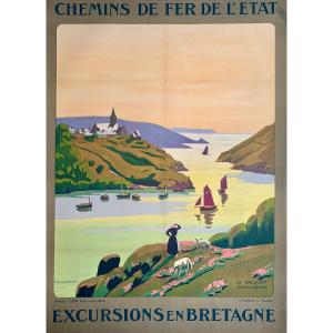 Le Yaudet, Lannion, Brittany - Large Lithographic Poster By Pierre Ladureau