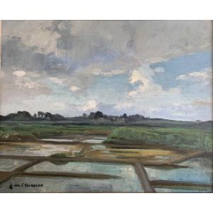 Jim-eugène Sévellec (1897-1971) - Salt Marshes - Brittany