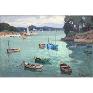 Pierre Plouhinec (1907-1984) - Sainte-marine, Brittany - Oil On Canvas