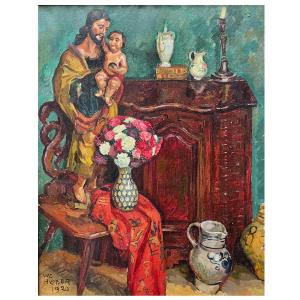 Interior Of A Collector In Alsace Luc Hueber (1889-1974)