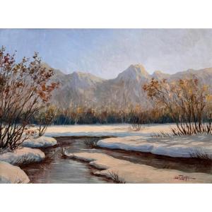 Snowy Riverbank, Léon Zeytline 1885-1962