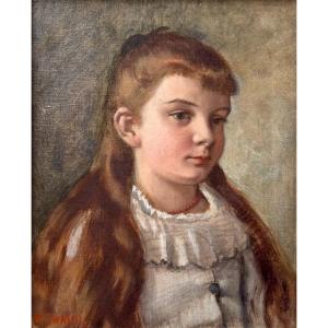 Portrait Of A Child By Marie-augustin Zwiller, Alsatian Painter
