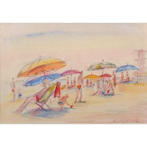 Watercolor Of A Beach By Schachenmann
