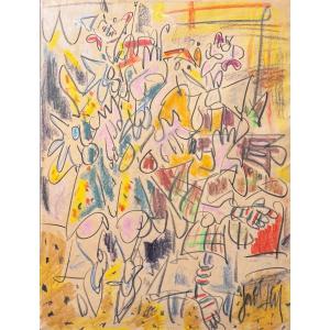 Clowns Watercolor Drawing By Gen Paul