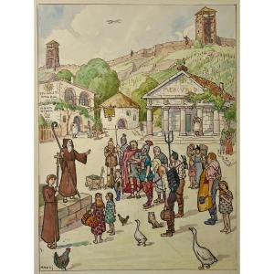 Saint Materne Preaches Christianity In A Village In The Sundgau Of Hansi