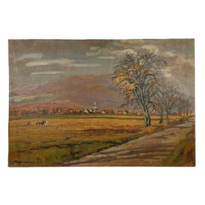 Autumn Landscape In Aspach, Signed Robert Kammerer 