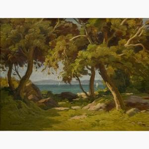 Côte d'Azur Oil Signed Paul André Eschbach