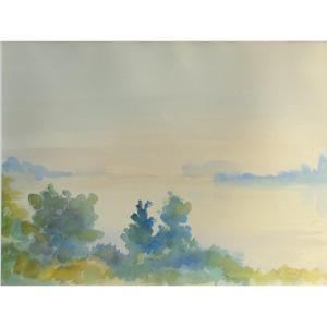 Kràl - Lakescape Watercolor Signed - Imro Weiner-král (1901-1978)