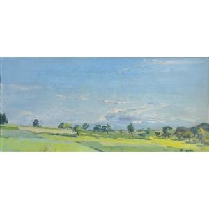 Spring Landscape Monogrammed And Dated 1944