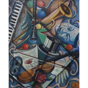 Abstraction Musical Instruments And Masks Hess 1954