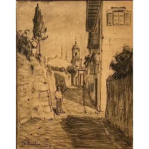 Picabia Charcoal Drawing Animated Street Fuenterrabia