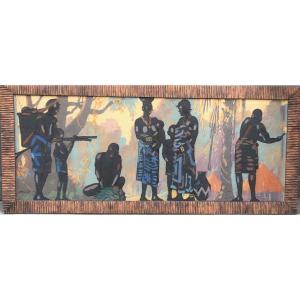 Scene Of African Life, Congo Africa, 1930 By Guilherme De Oliveira Marques, Marquès 