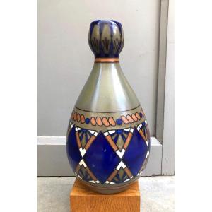 Odetta Hb Quimper Vase With Stylized Patterns