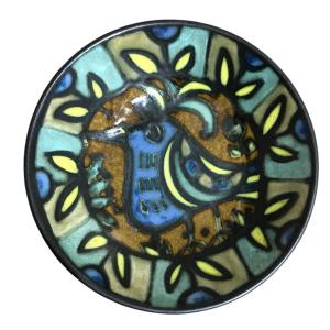 Keraluc Quimper, Bird-patterned Plate By Paul Yvain 