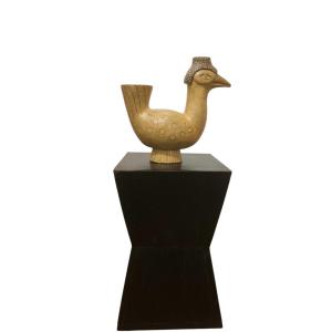 Large Enameled Stoneware Hen By Jeanne Levêque