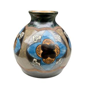 Odetta Vase With Stylized Flower Motifs