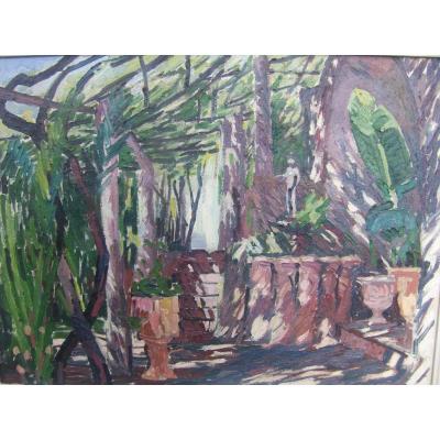 View From A Garden To The Antique Statue