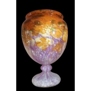 Schneider, French Glass, "jades" Vase 1927/29, H: 31 Cm