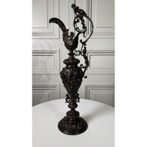 Large Finely Cast And Chased Bronze Ewer, 19th Century