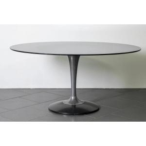 Chromcraft Dining Table, Smoked Glass, Space Age Design, 1970s