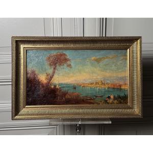 View Of The Bosphorus, Signed Oil On Canvas “g. Guy”, Circa 1900 – Follower Of Félix Ziem