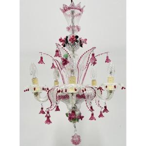 Murano Glass Chandelier, Circa 1970 – 5 Lights