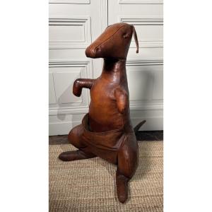Dimitri Omersa (20th Century) Leather Kangaroo Magazine Holder Circa 1960