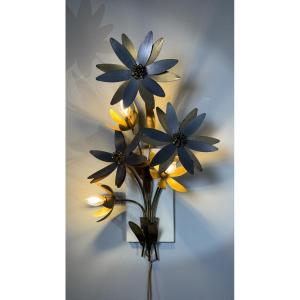 Pair Of Floral Sconces In The Style Of Hans Kögl, Circa 1970