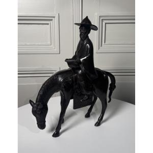 Japanese Bronze Depicting Toba On His Mule Japan, Meiji Period, Late 19th Century