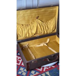 Goyard Travel Suitcase In Canvas And Leather Maison Goyard, Paris - First Half Of The 20th Century