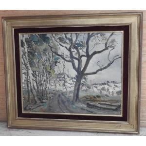 Barbizon - Edmond Ceria Huile Sur Toile