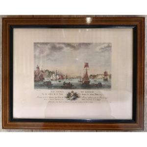 Engraving By Yves Le Gouaz (1742-1816) After Nicolas Ozanne (1728-1811) "old Port Of Rouen"