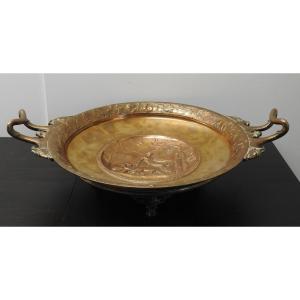 Cup On Feet In Bronze By Ferdinand Levillain XIX - Foundry Ferdinand Barbédienne