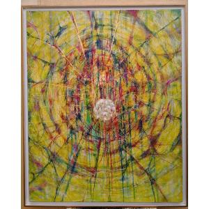 Camille Niogret (1910 - 2009) Oil And Gold On Canvas - Entitled "the Nest"