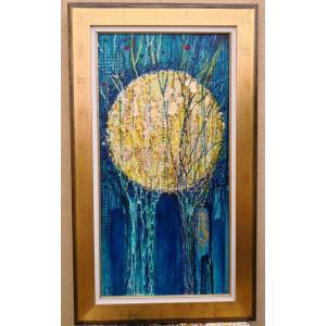 Camille Niogret (1910 - 2009) Oil And Gold On Canvas - Entitled "vers Le Haut"