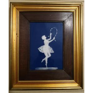 Marcel Chaufriasse (1926-1990) - Plaque En Porcelaine Dure "danseuse  à La Corde" 