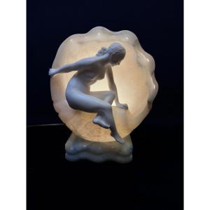 Art Deco Alabaster Lamp 