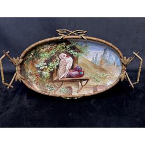 Decorative Earthenware Dish From The Choisy-le-roi Factory, Hippolyte Boulanger Period