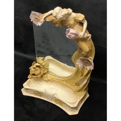 Royal Dux Art-nouveau Biscuit Mirror
