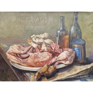Still Life With Rabbit By Gabriel Bonvalot
